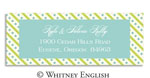 Whitney English Address Labels - Whimsy Stripe Green Aqua (Holiday) (615326)